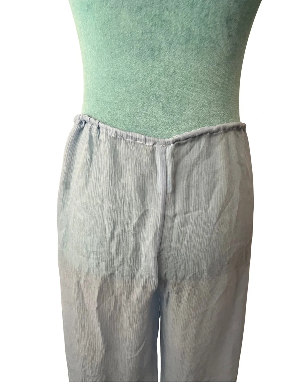 SKIMS Silk Chiffon Pale Blue Sheer Beach Cover-Up Pants